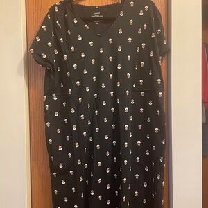 Black V-Neck T-Shirt Dress